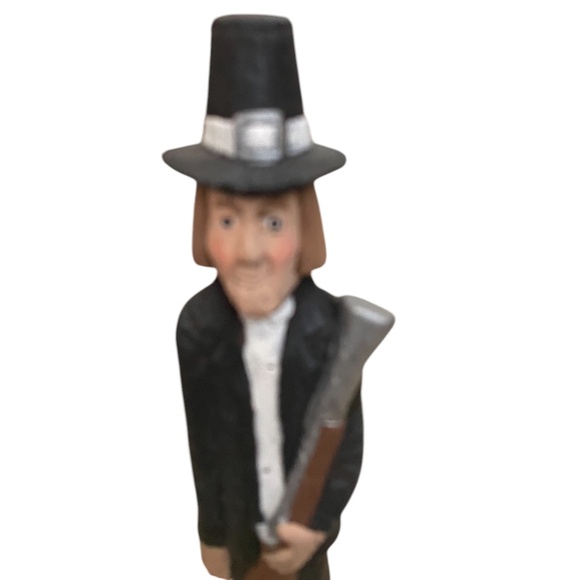 Vintage Ceramic Thanksgiving Pilgrim Stick People - Picture 8 of 9